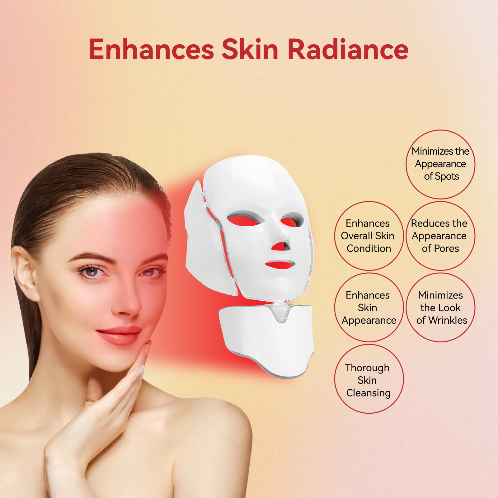 BeaRay LED face mask soft strap close-up showing comfortable wear during at-home routines