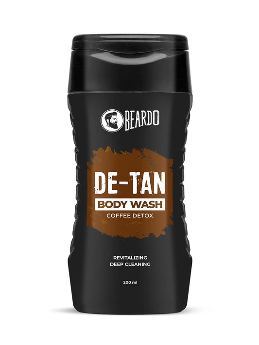 Beardo LiveMoor De-Tan Body Wash bottle showing refreshing cleansing after sun exposure.
