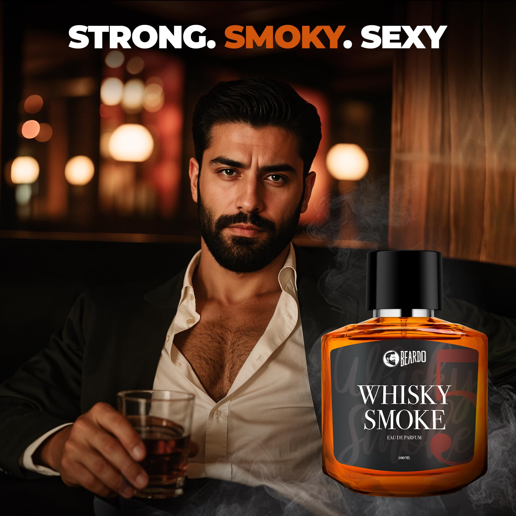 Beardo Whisky Smoke on a candlelit table evokes date-night sophistication.