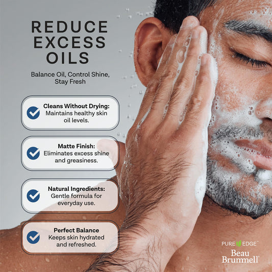 Beau Brummell charcoal face wash bottle-front highlights premium cleanser for oil balance