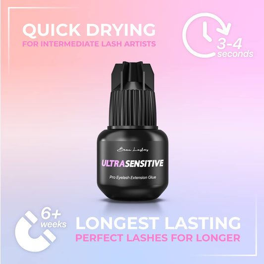Beau Lashes fast-drying glue for efficient lash extensions