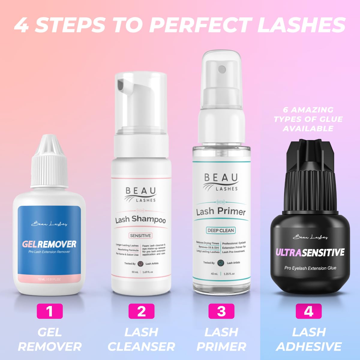Beau Lashes vegan-friendly adhesive approved by lash technicians