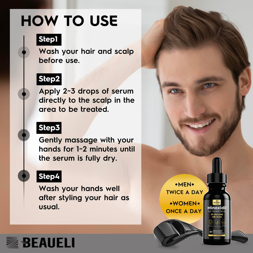 Beaueli scalp close-up demonstrates fast-absorbing, non-greasy formula