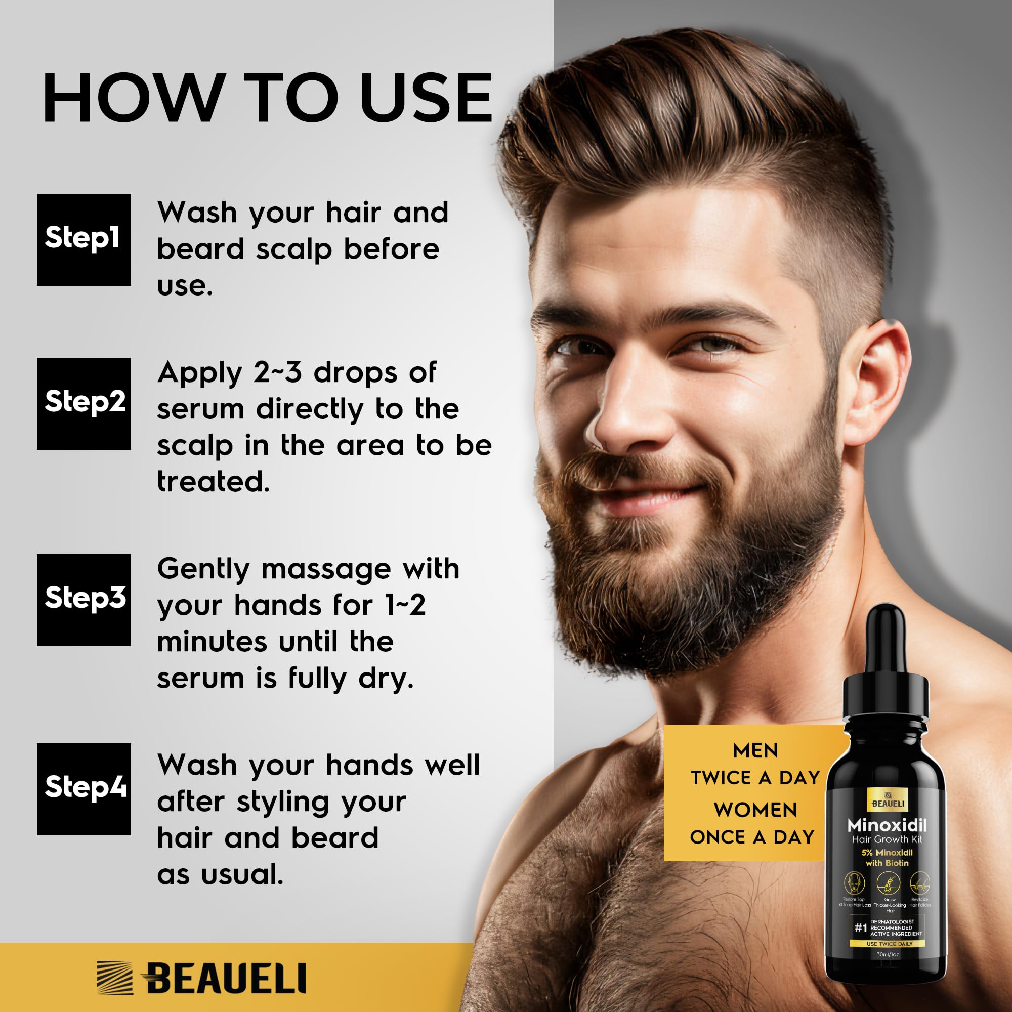 Beaueli Biotin-enhanced formula ingredient image supporting hair health