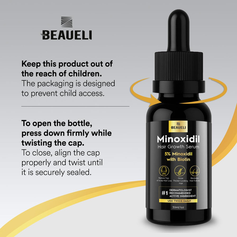 Beaueli unscented minoxidil foam shown for quick daily use.