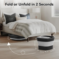 Beaumoi foldable foot spa compact design fits small spaces.