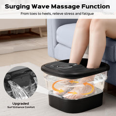 BEAUMOI foot spa showing heat and bubble function for soothing warmth