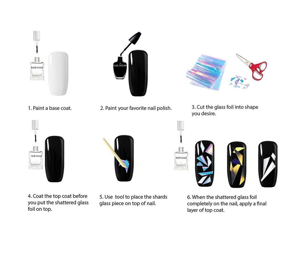 BEAUTÉ GALLERIA cut to shapes foil for custom nail accents.