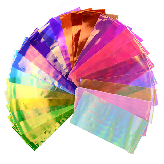 BEAUTÉ GALLERIA multi color nail foil with shattered glass effect for dazzling nails.