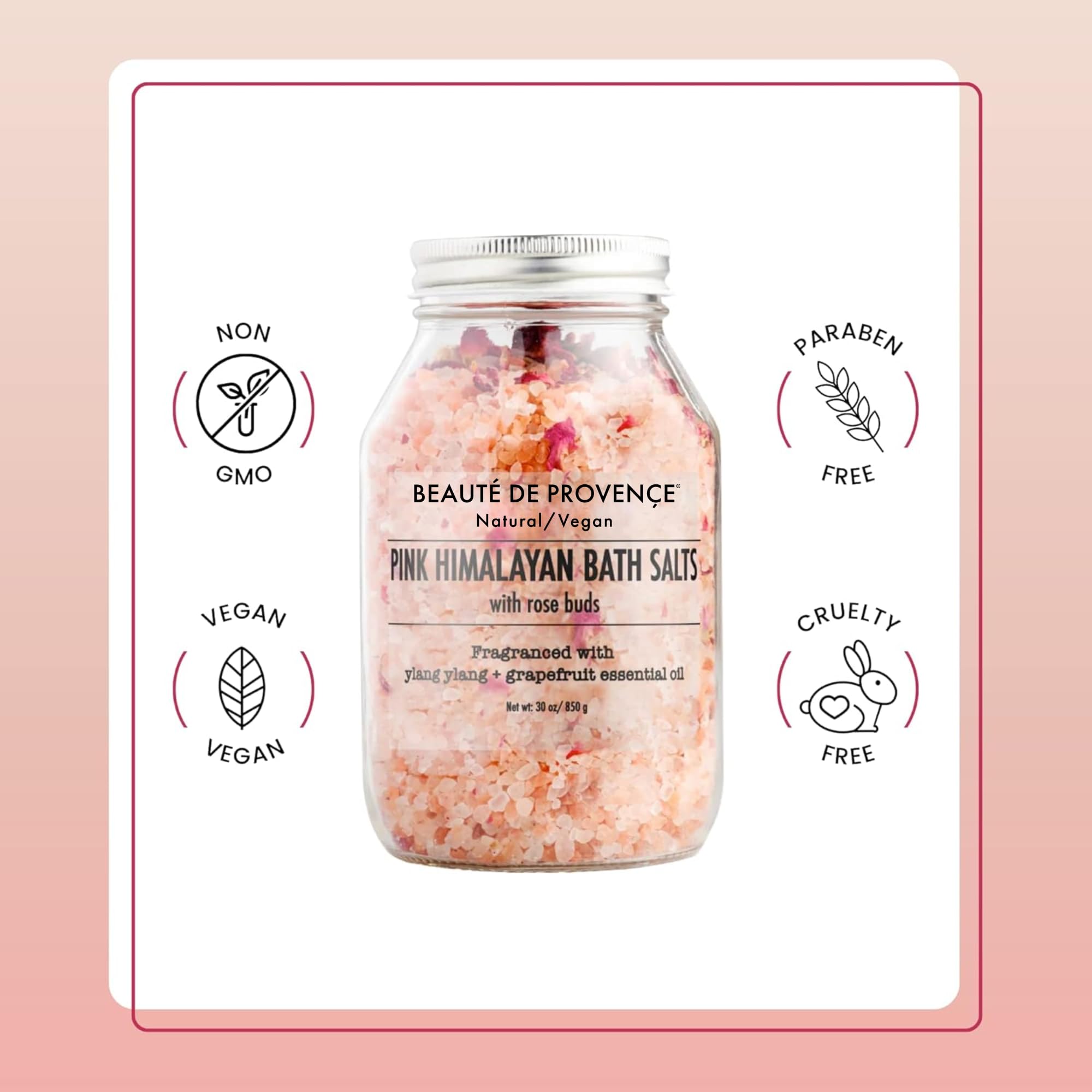 BEAUTE DE PROVENCE bath salts arranged in a bowl ready for a soothing soak.