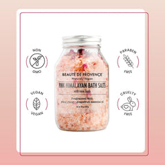 BEAUTE DE PROVENCE bath salts arranged in a bowl ready for a soothing soak.