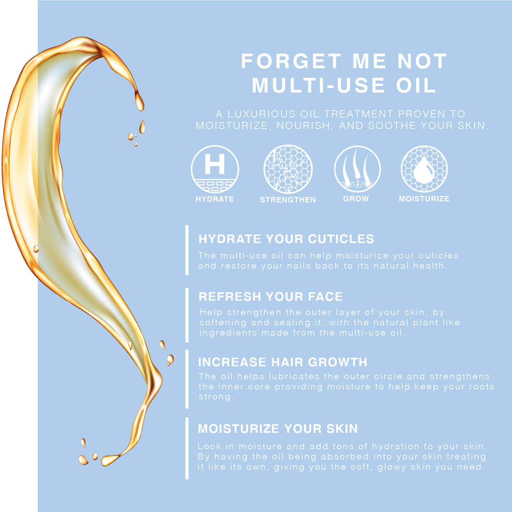Luxurious texture of BEAUTE DE PROVENCE Forget Me Not oil offers silky, non-greasy skin feel.