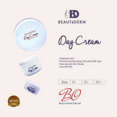 Beautederm Day Cream Hydration-Silky-Finish delivers daily moisture with a smooth feel.