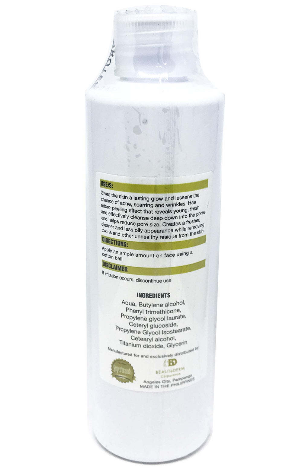 Beautederm Day and Night Toner being applied to skin showing pore cleansing action