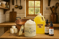 Beautiful Being Skin Glow packaging communicates sustainable, small-batch production.