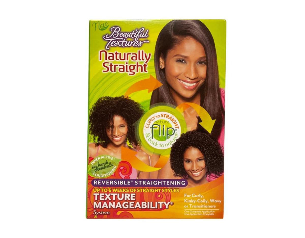 Beautiful Textures Naturally Straight Texturizer Kit bottle for smooth, sleek results.