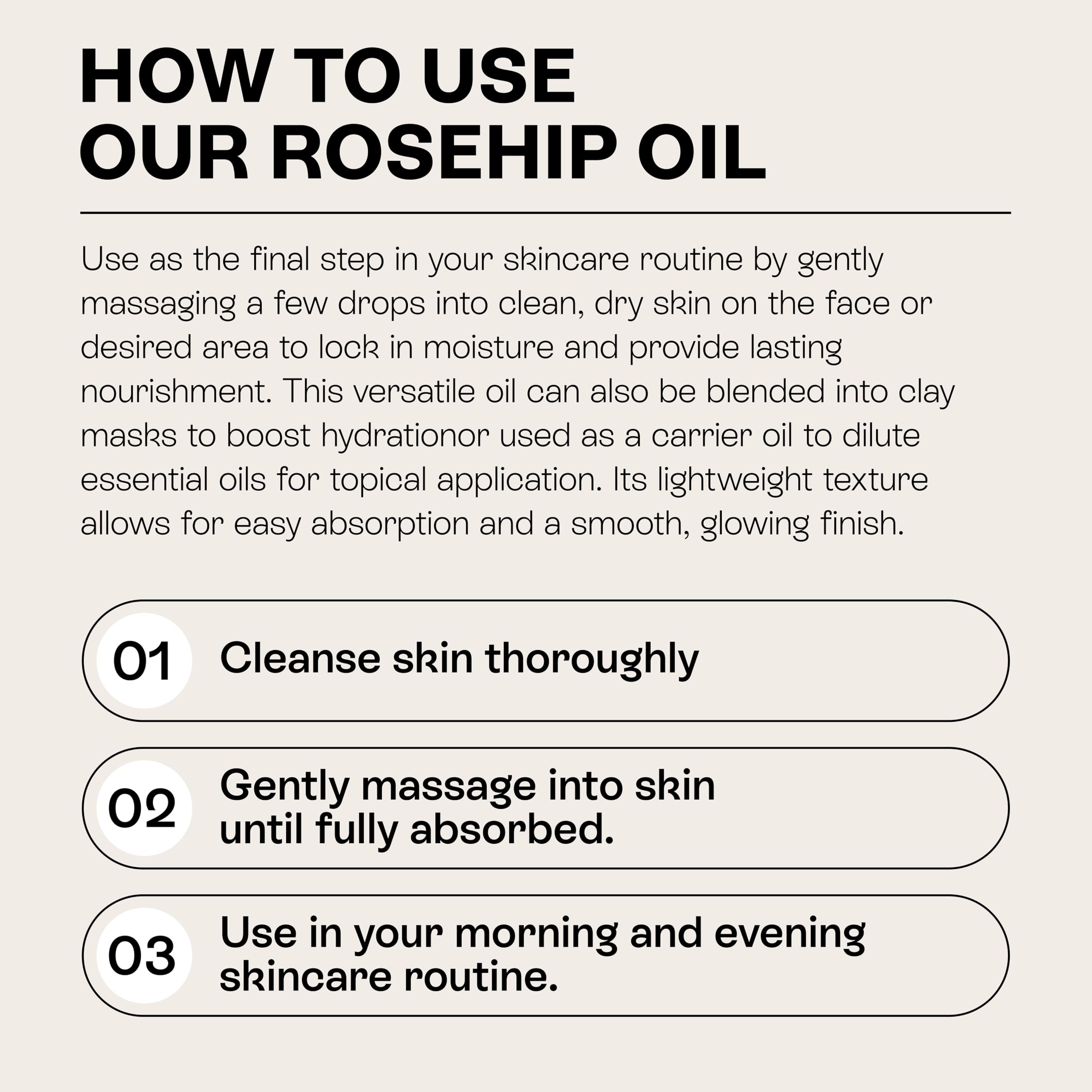 Dropper-ready Beauts Rosehip Seed Oil for precise daily use.