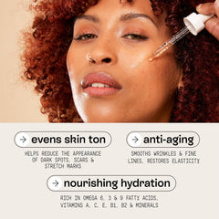 Beauts Rosehip Seed Oil being poured for facial oil application.