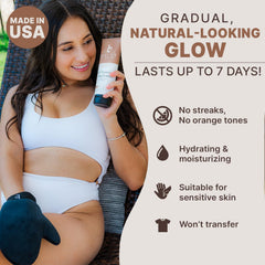 Beauty by Earth application glove ensures smooth, even coverage.