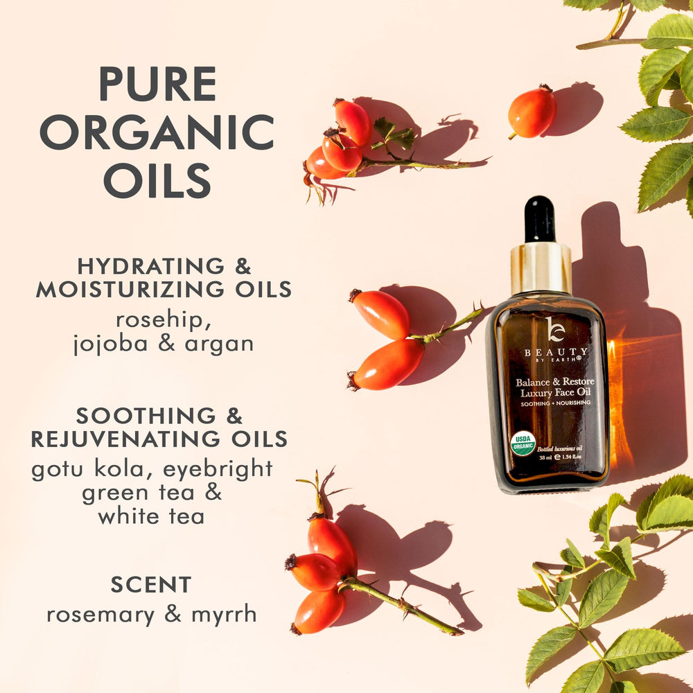 Beauty by Earth Argan oil drop illustrating nourishing, glow-enhancing care.