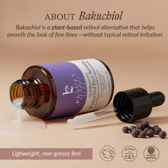 Beauty by Earth bakuchiol serum ingredient packaging highlights organic, vegan formula.