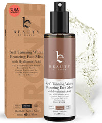 Beauty by Earth bronzing face tanner spray bottle ready for natural, buildable tan.