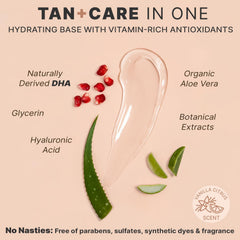 Beauty by Earth Face Tanner Serum on skin delivering natural glow and hydration