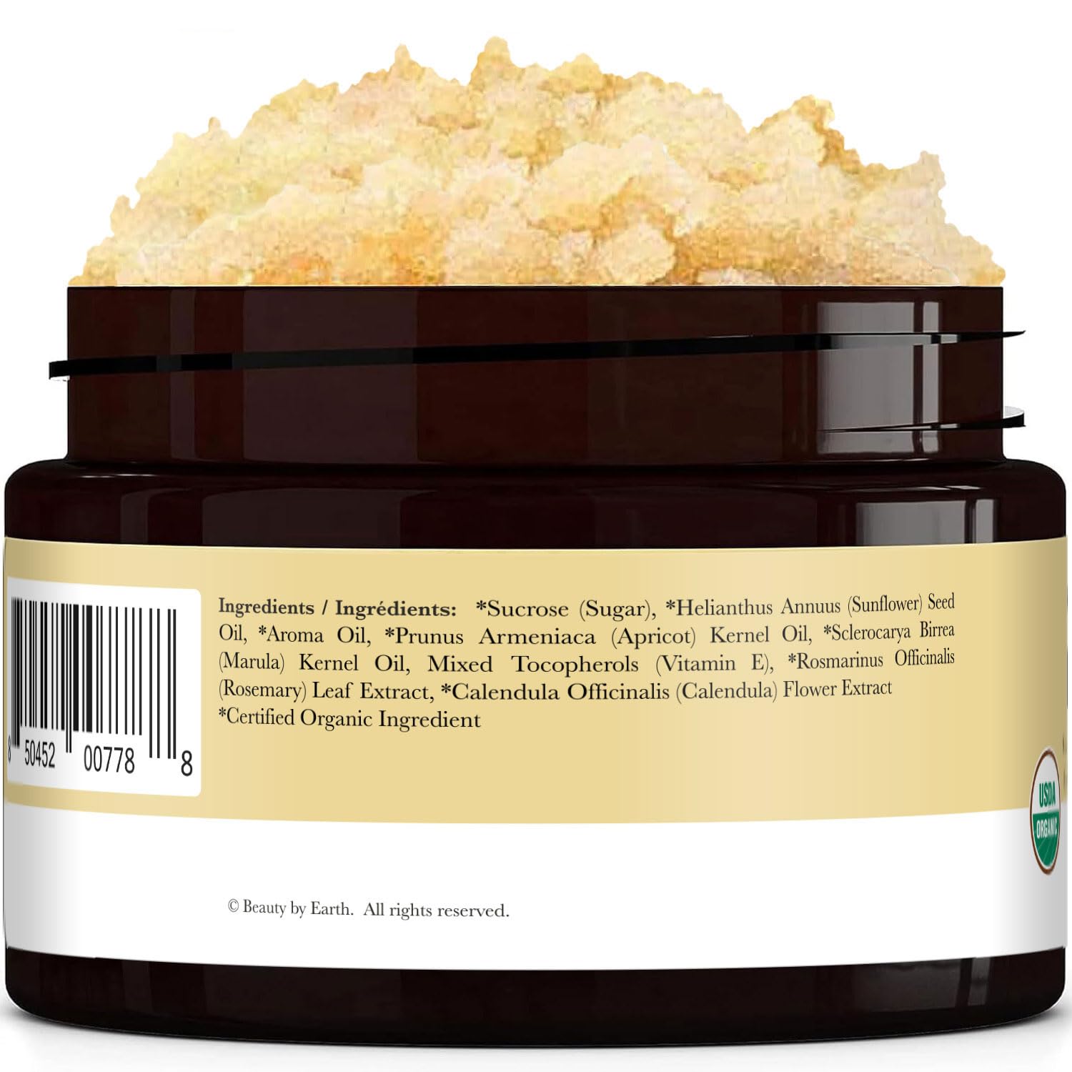 Foot scrub close up from Beauty by Earth showing smoother feet