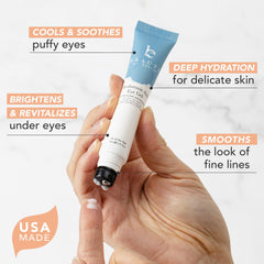 Beauty by Earth hyaluronic acid eye gel hydrates delicate under-eye skin.