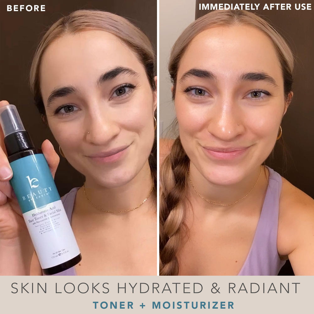 Beauty by Earth Hyaluronic Toner organic ingredients on label