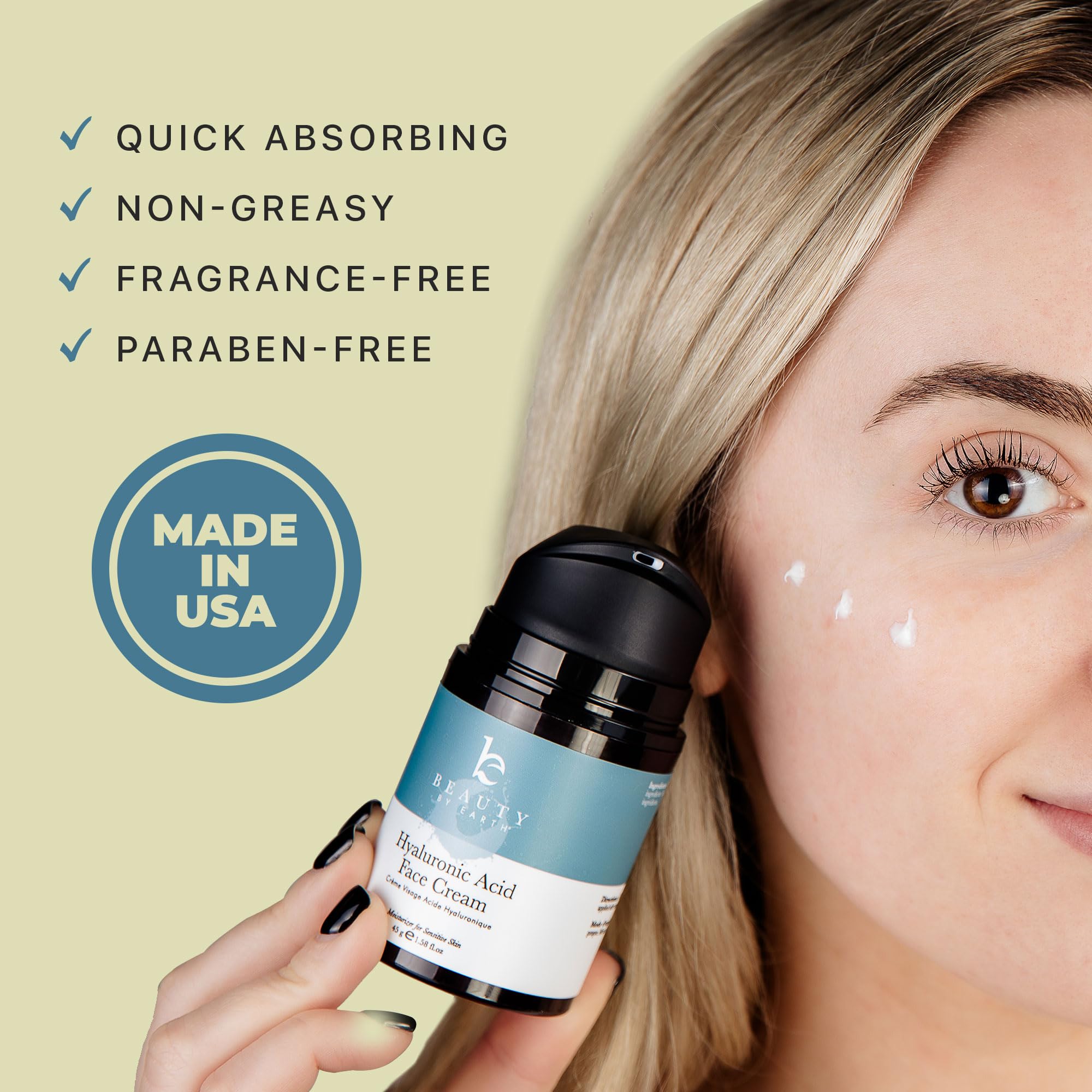 Beauty by Earth formula highlights glycerin and vitamin E for nourishment