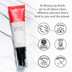 Beauty by Earth packaging on counter conveys premium skincare