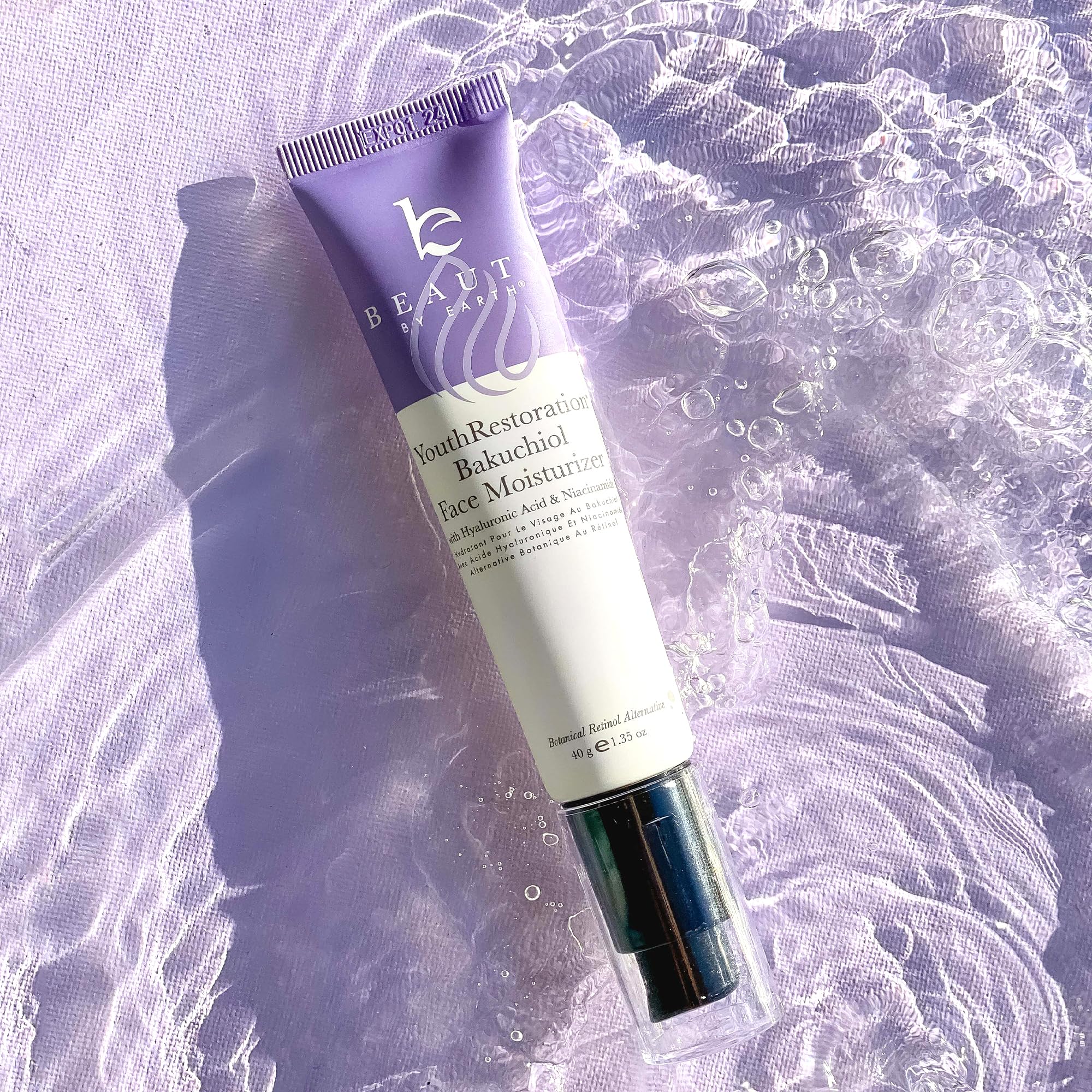 Beauty by Earth recyclable packaging box promoting eco-conscious skincare