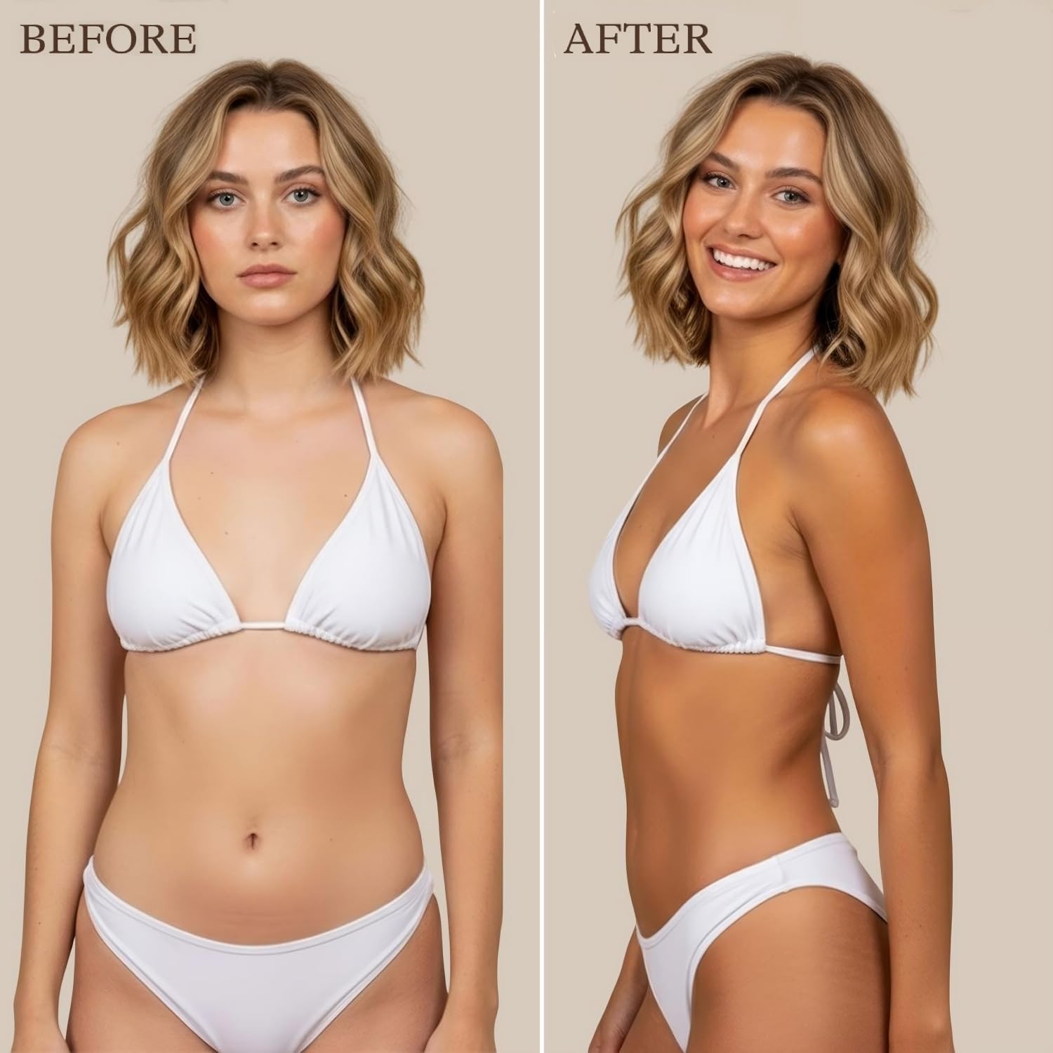 Beauty by Earth aloe vera lotion highlights skin hydration during tanning.