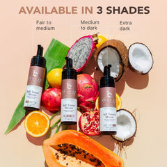Beauty by Earth before-after swatches illustrating natural glow