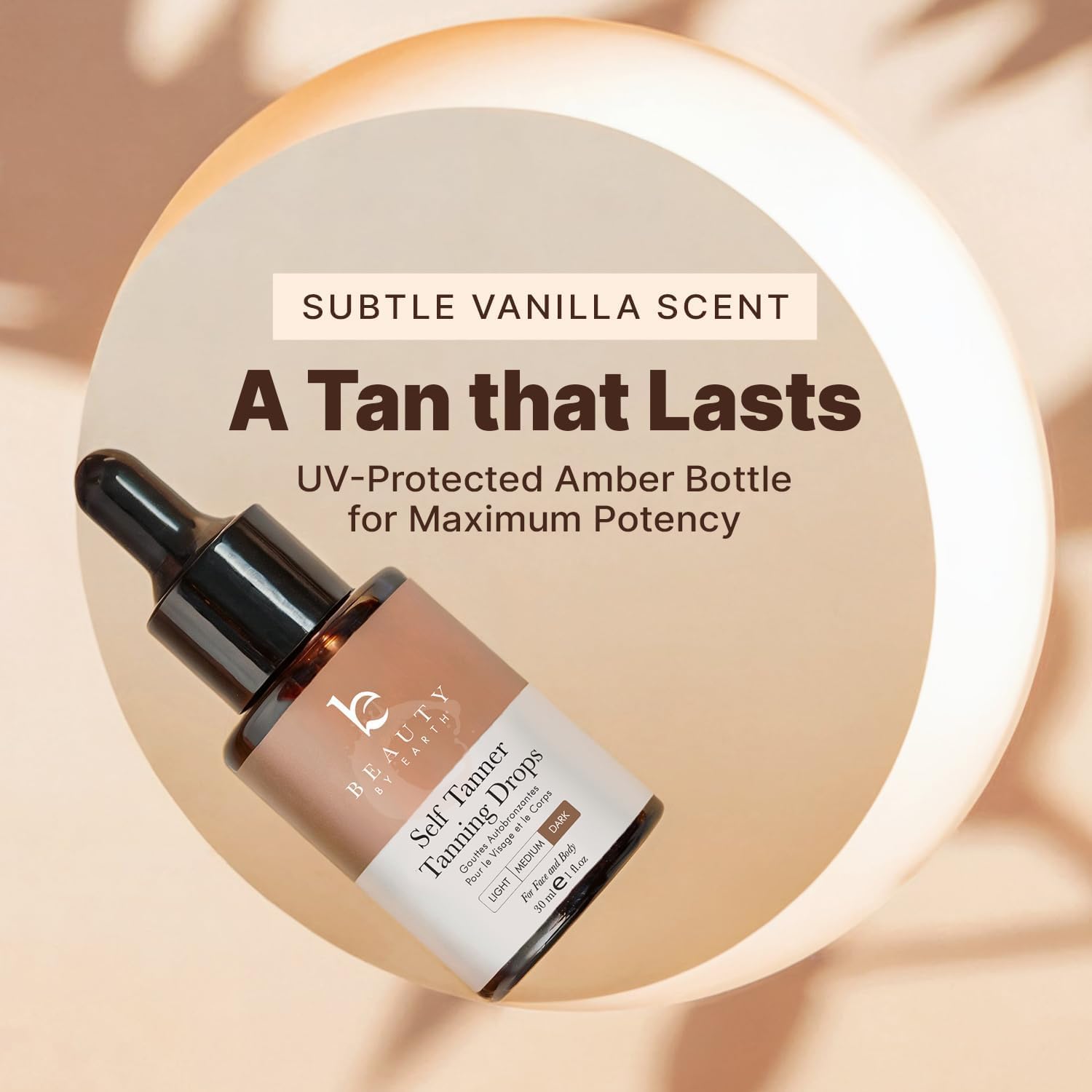 Beauty by Earth self-tanning drops odor-free formula avoids orange hue