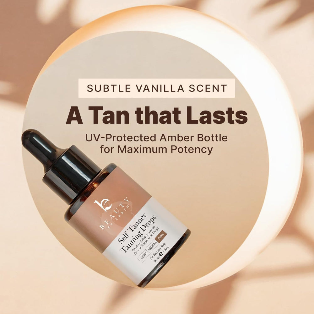 Beauty by Earth self-tanning drops odor-free formula avoids orange hue