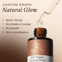 Beauty by Earth self-tanning drops USA-made formula highlights clean ingredients