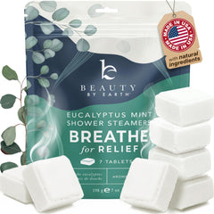 Beauty by Earth shower steamer eucalyptus-menthol releasing refreshing aroma in shower