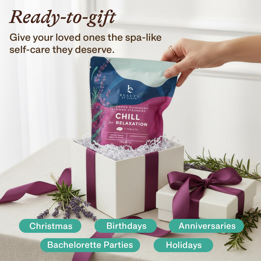 Beauty by Earth steamers in a serene bathroom scene for spa-like relaxation
