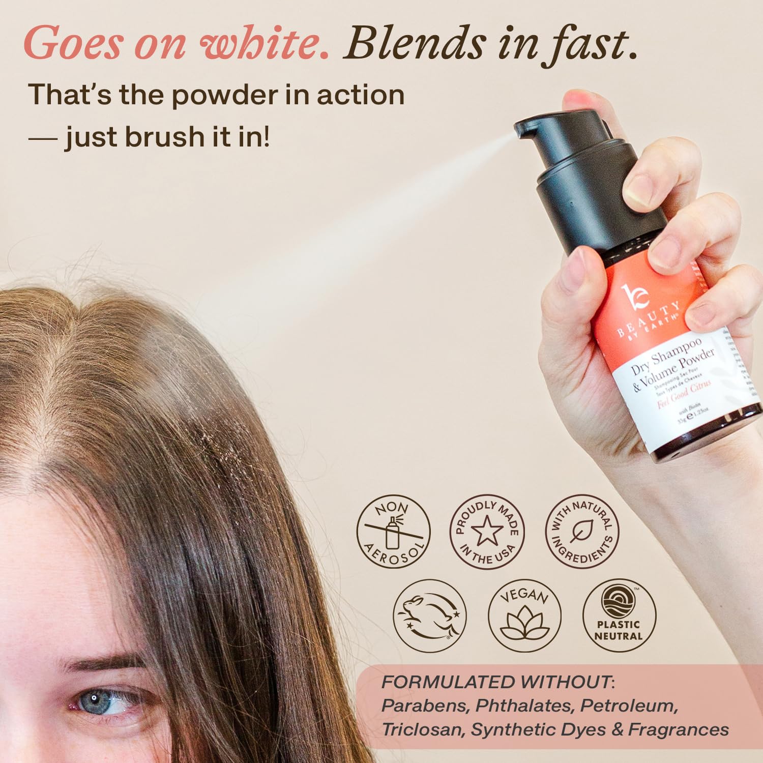 Beauty by Earth travel-size bottle conveys on-the-go oil control.