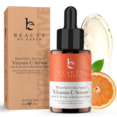 Beauty by Earth Vitamin C Serum bottle with pump for brightening routine
