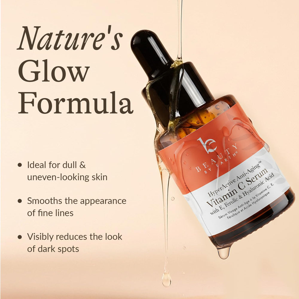 Beauty by Earth Vitamin C Serum texture swirl showing lightweight, fast-absorbing formula