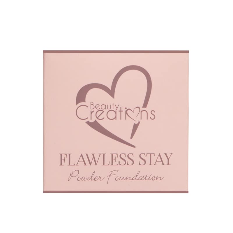 Beauty Creations Flawless StayPowder application brush showing easy buildable coverage on skin