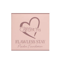 Beauty Creations Flawless StayPowder application brush showing easy buildable coverage on skin