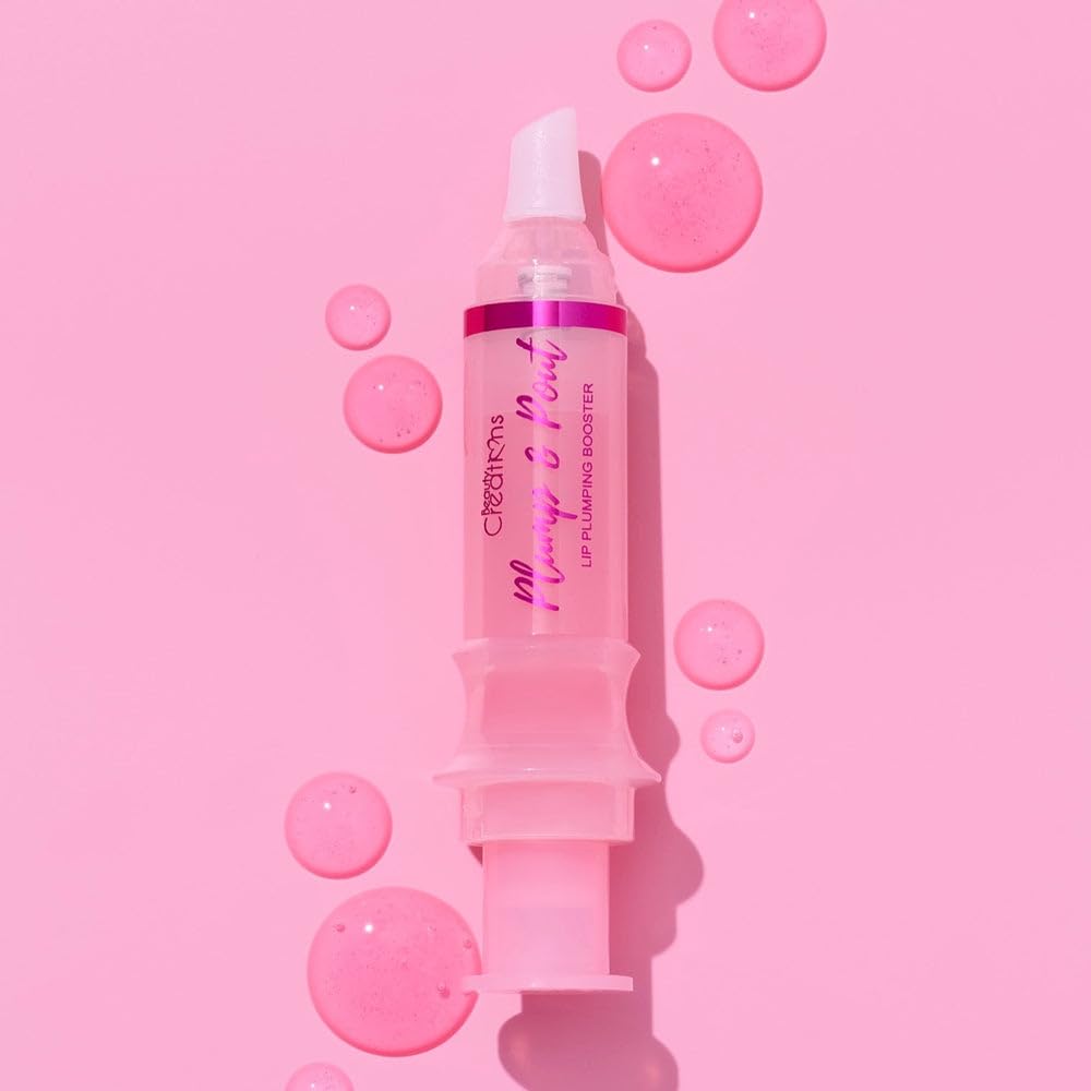 Beauty Creations Plump & Pout gloss tubes close-up for color options