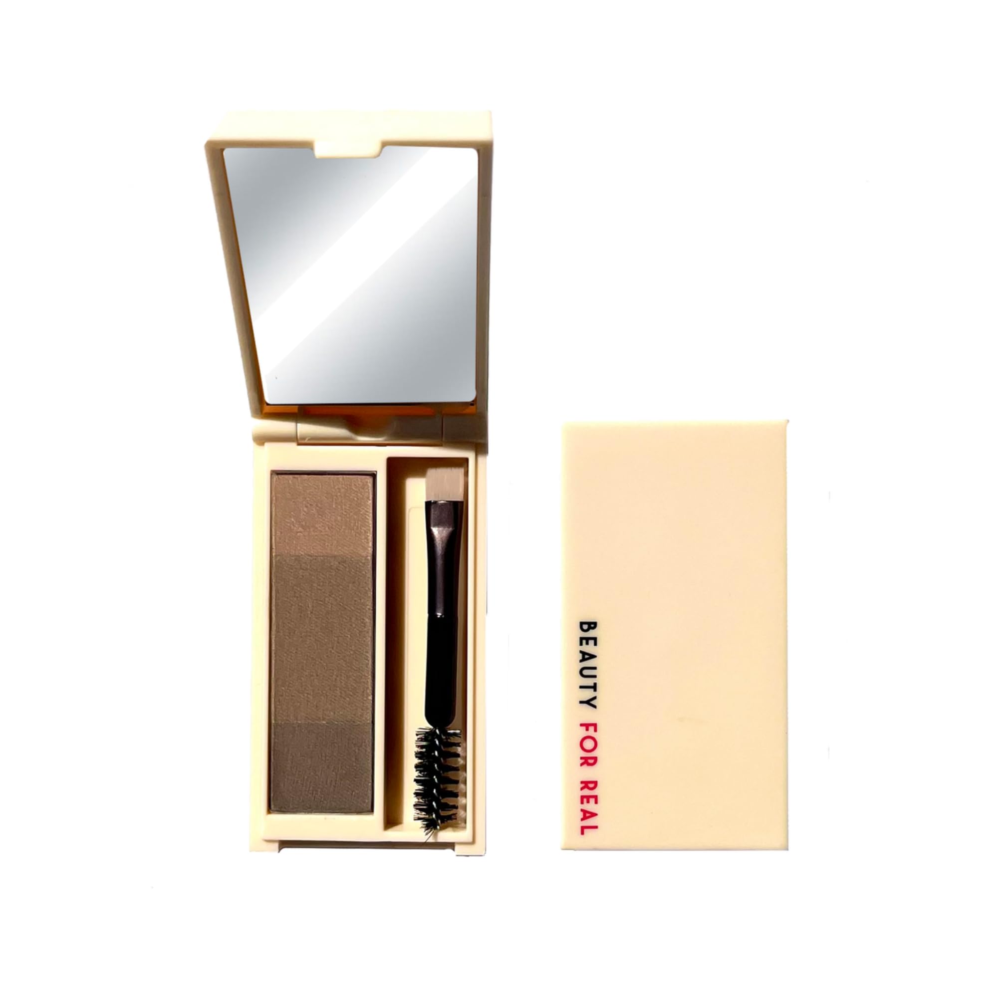 Beauty For Real Brow Max Ombre Powder Light palette with three shades for natural brow balance.