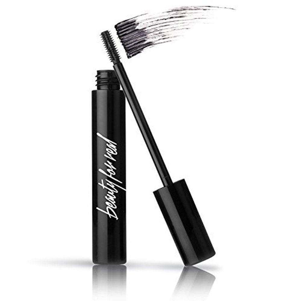 Beauty For Real Hi-Def Mascara Just Black bottle showcases sleek packaging for on-the-go touchups