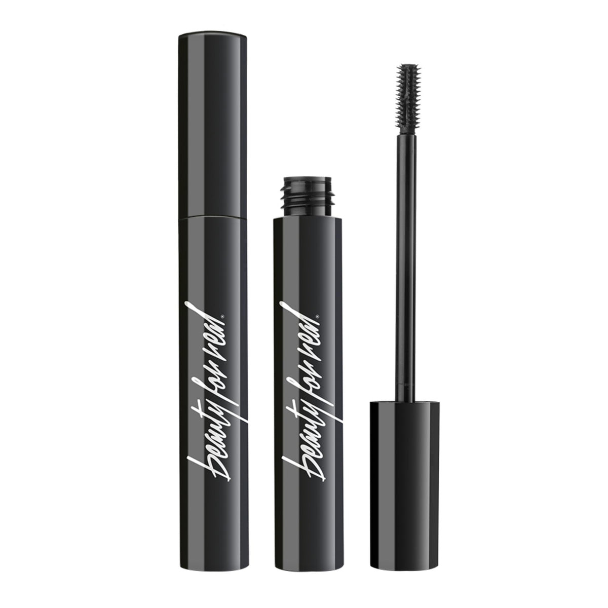 Beauty For Real Hi-Def Mascara Just Black set showing two tubes for versatile daily use