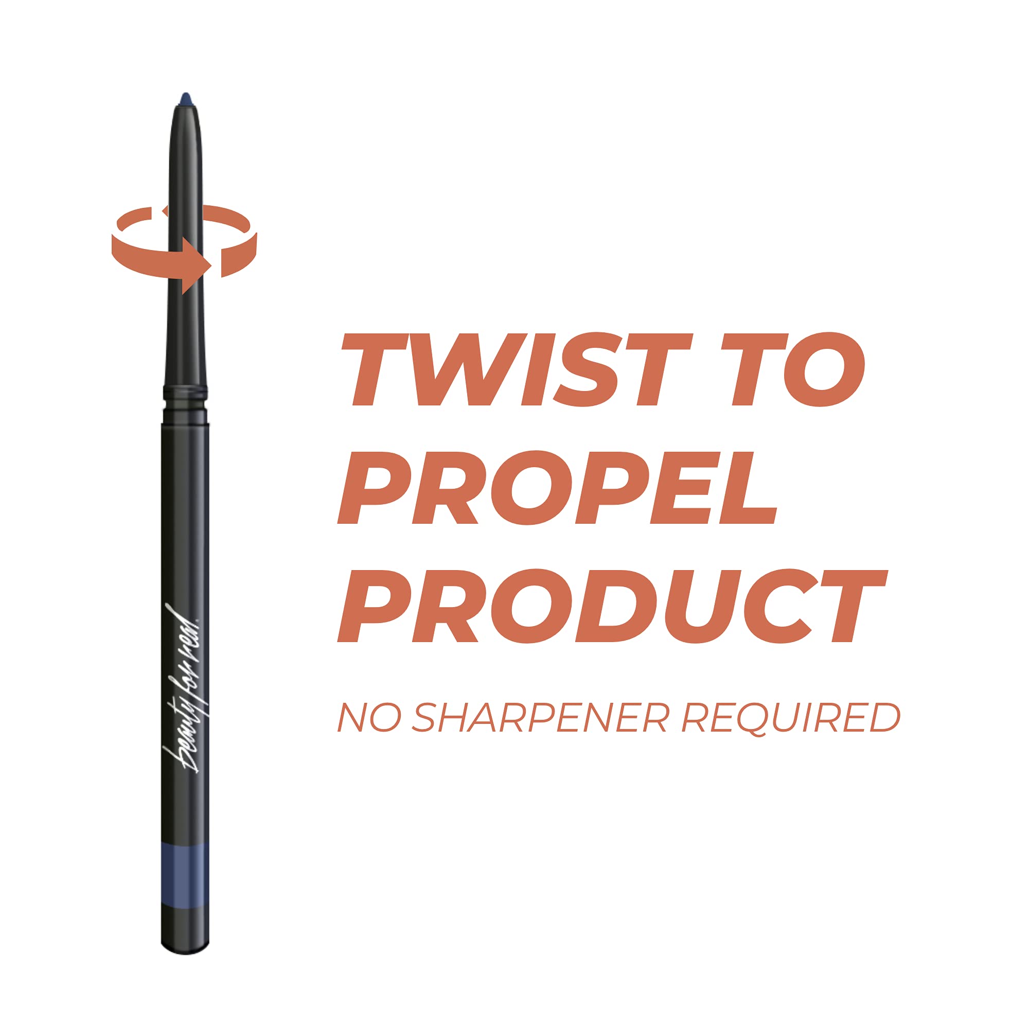 Beauty For Real I-Line 24-7 Eyeliner Navy quick-dry formula for versatile styling.